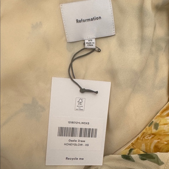 Reformation Gaelle Dress Yellow - Size XS - Picture 6 of 8